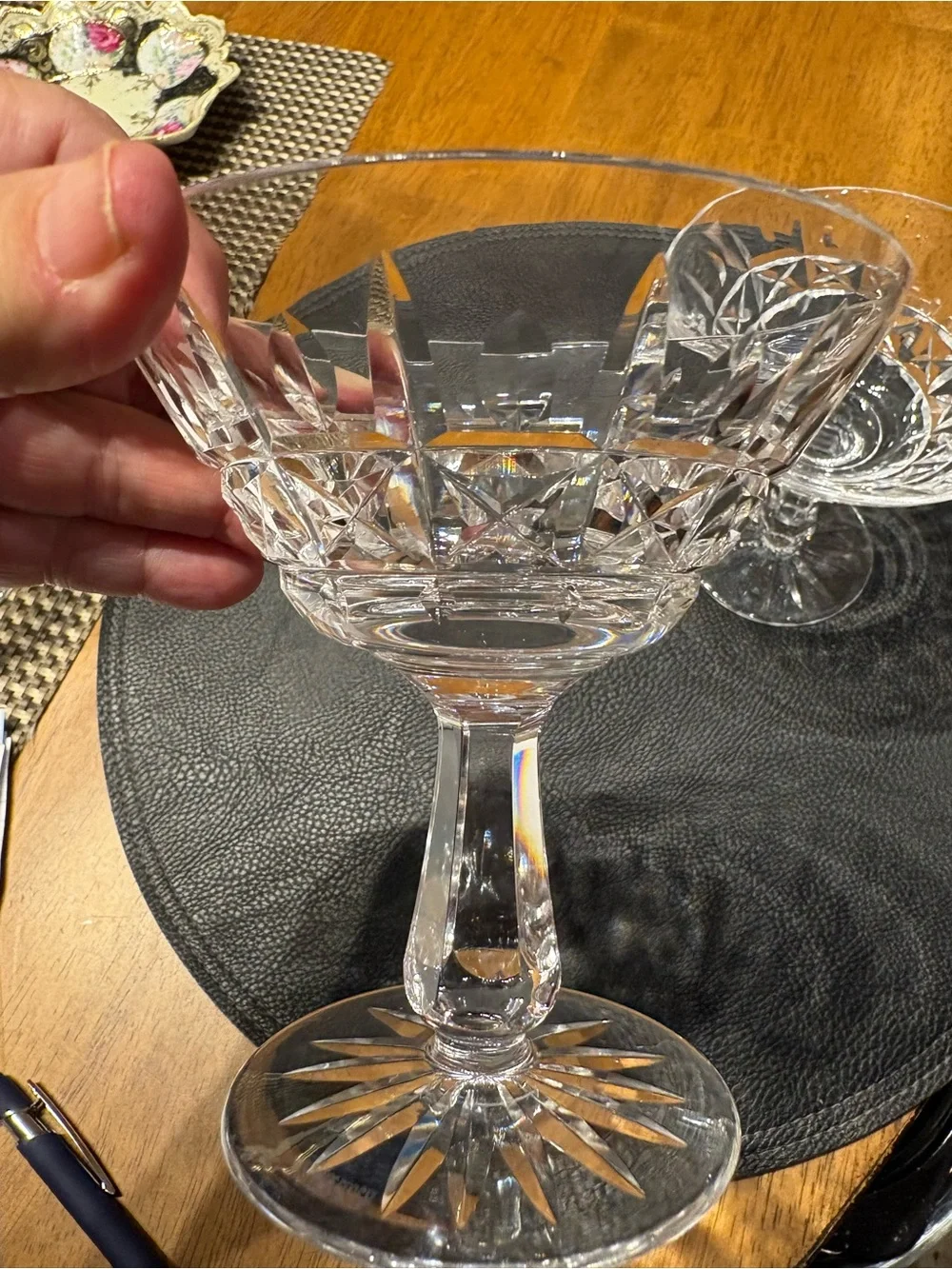 Vintage Waterford Kylemore Crystal 2 cocktail glasses and 1 brandy